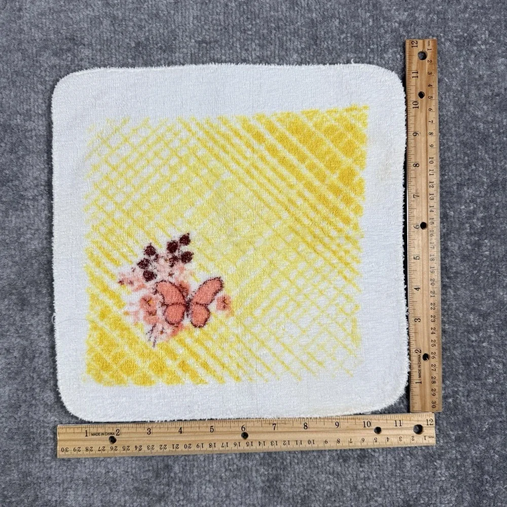 Vintage First Edition Franco‎ Bath Towel and Washcloth Floral USA